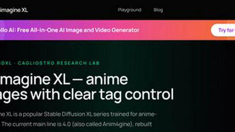 Animagine XL application interface and features