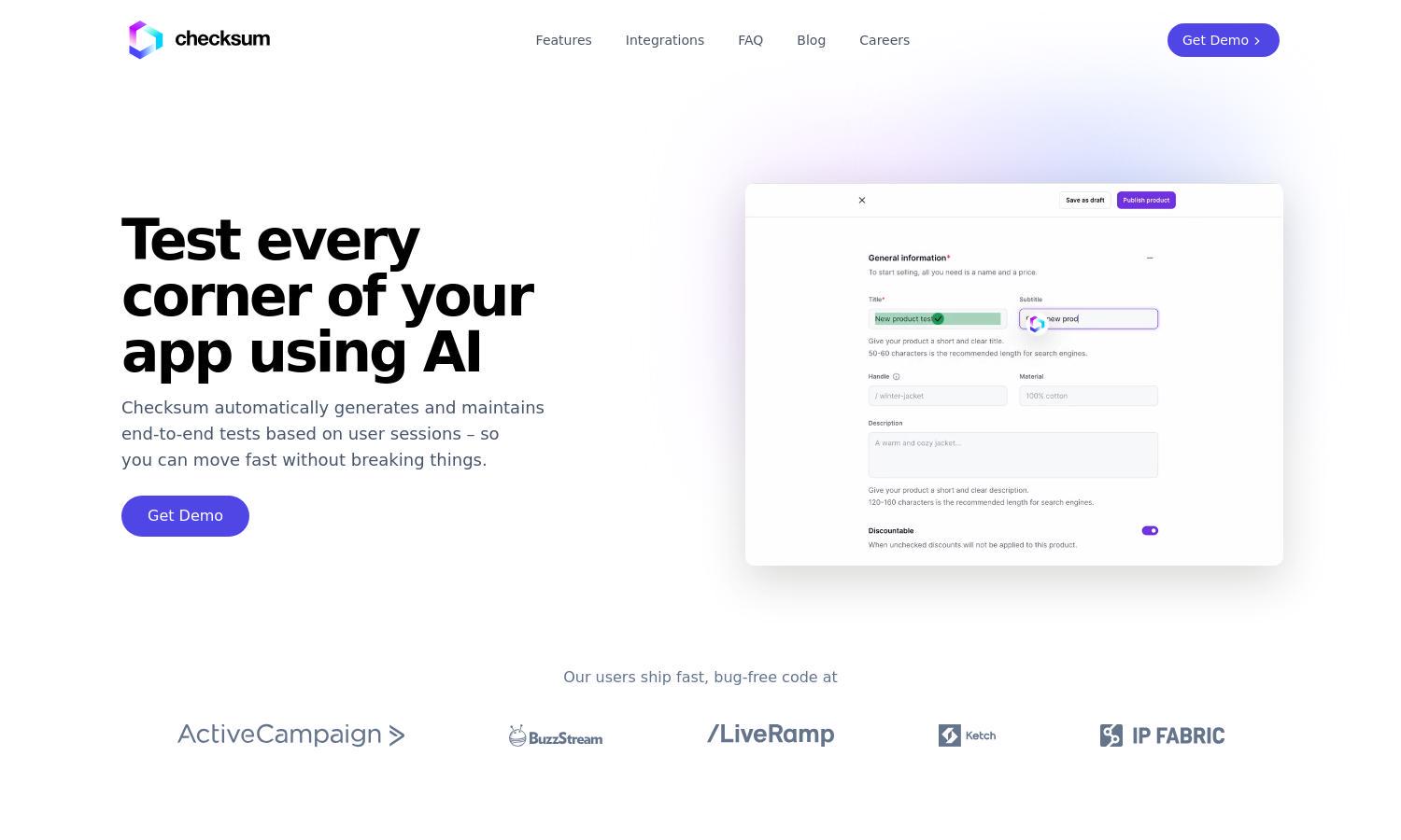 Checksum.ai Website