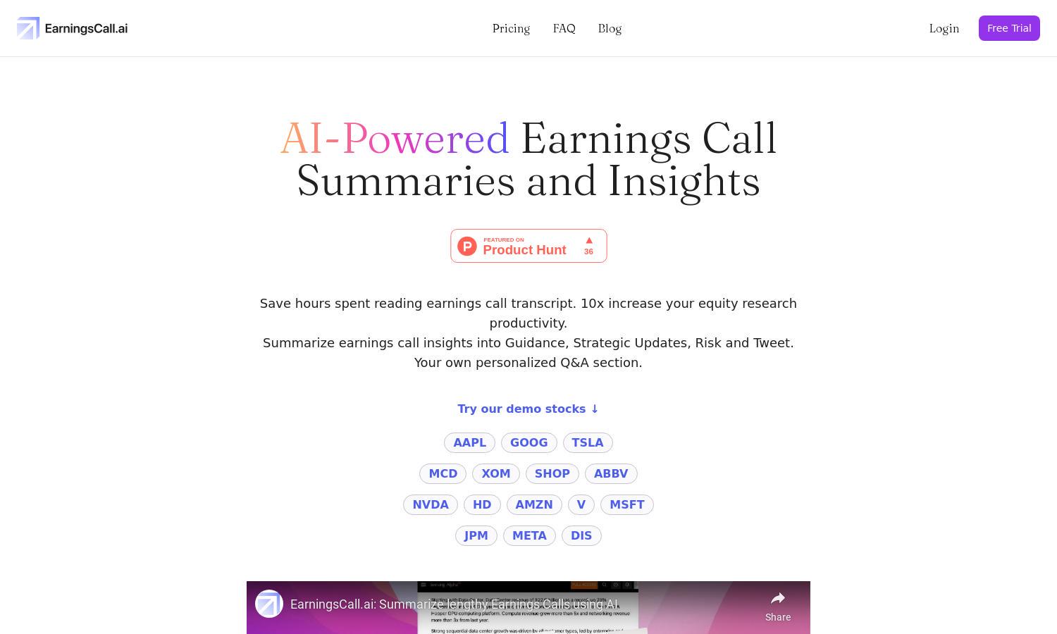 Earnings Digest Website