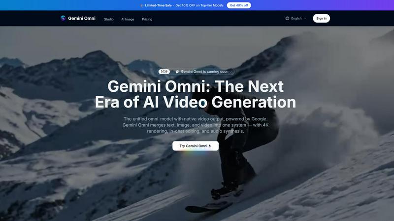 Gemini Omni AI Video Generator application interface and features