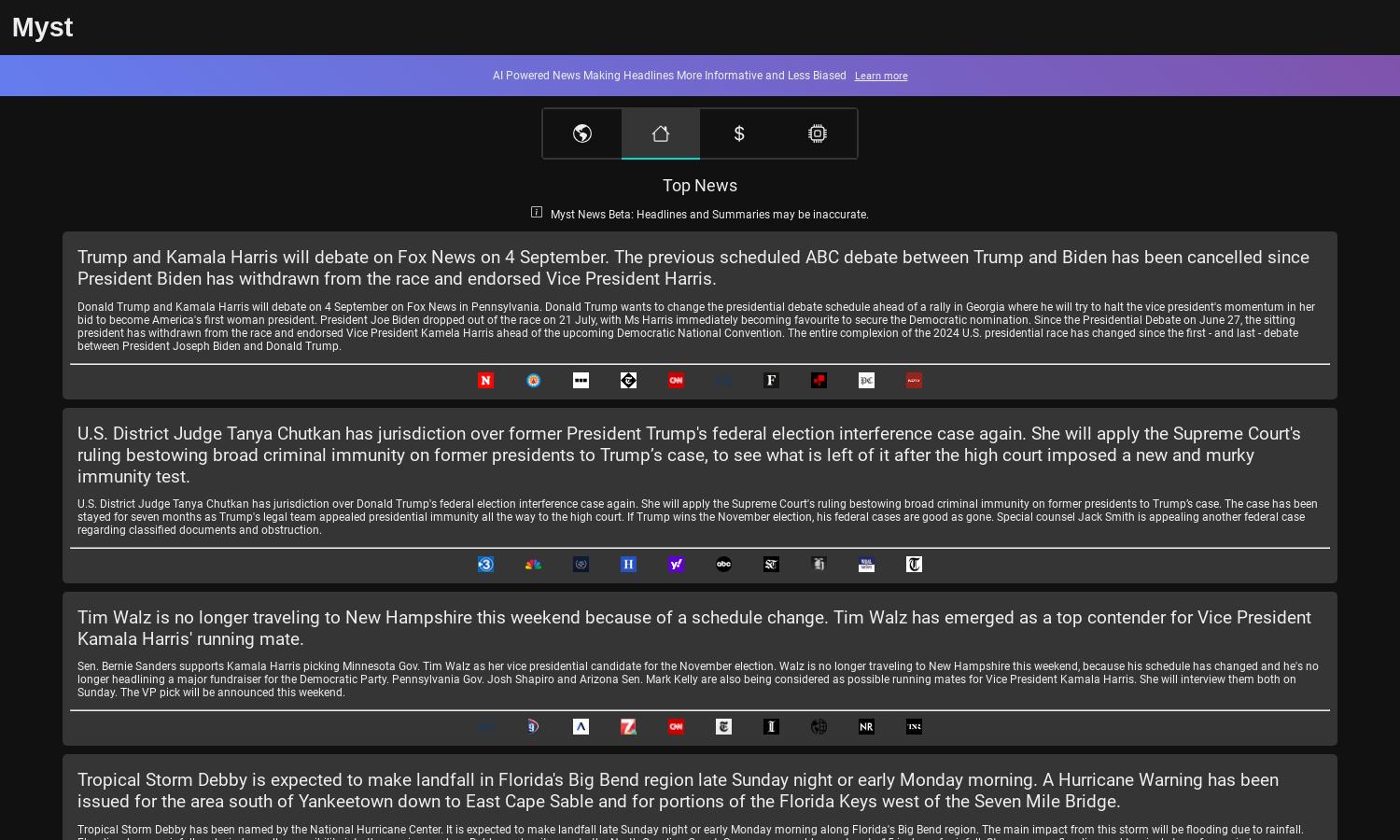 Myst News Website