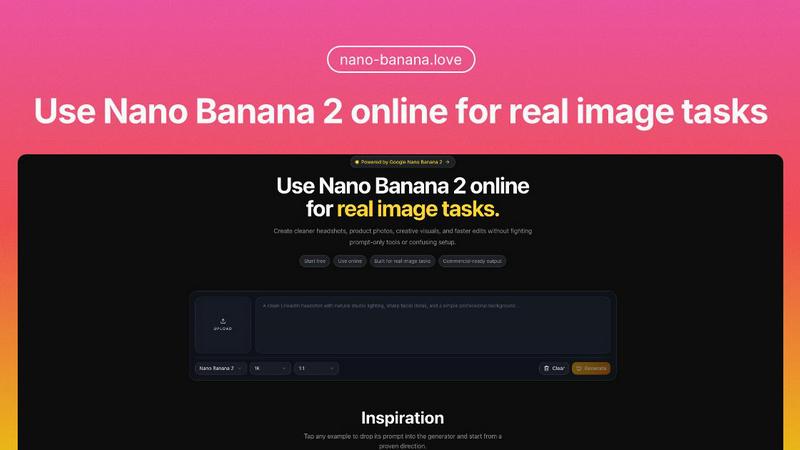 Nano Banana application interface and features