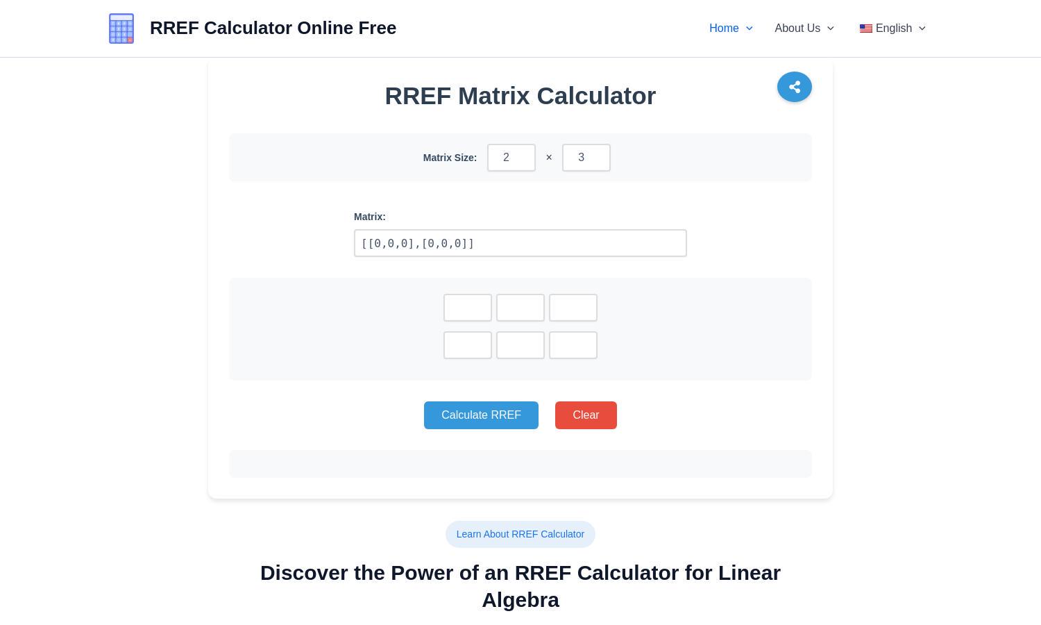 RREF Calculator Online Free Website