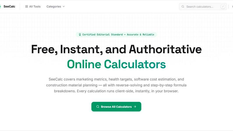 SeeCalc application interface and features