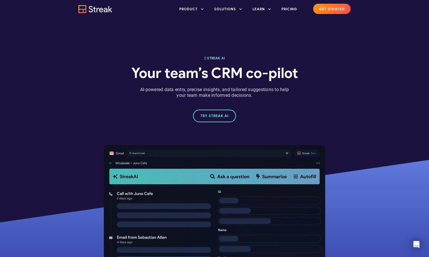 Streak AI Website